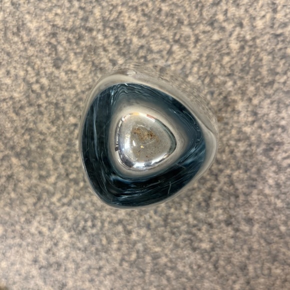 Vintage Large Thick Heavy Clear Triangle Art Glass Vase. - Picture 6 of 11